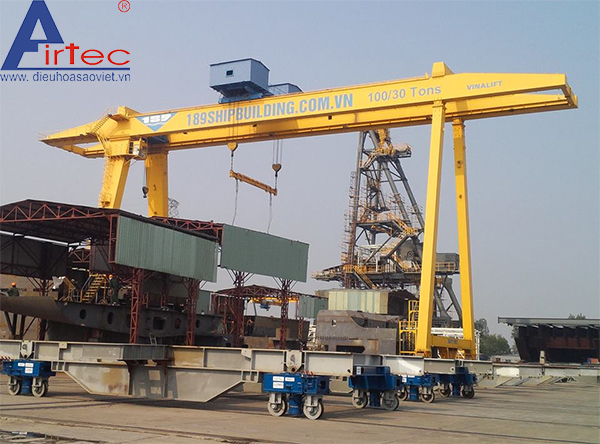 hoàn thiện kỹ thuật điều hòa dàn cẩu 100 tấn