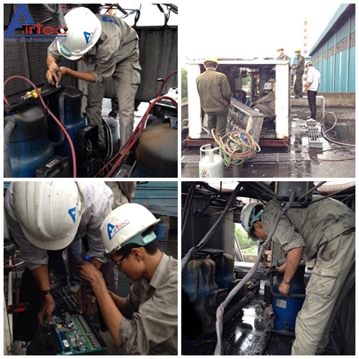 đội ngũ Sao Việt đang sửa chữa và thay thế linh kiện